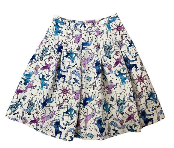 Modcloth Dresses & Skirts - ModCloth Zodiac Celestial Cream Purple Blue Skirt Size Small